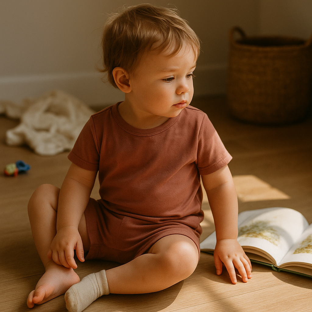 Bamboo Shorts & T-Shirt Set Red Bean Paste