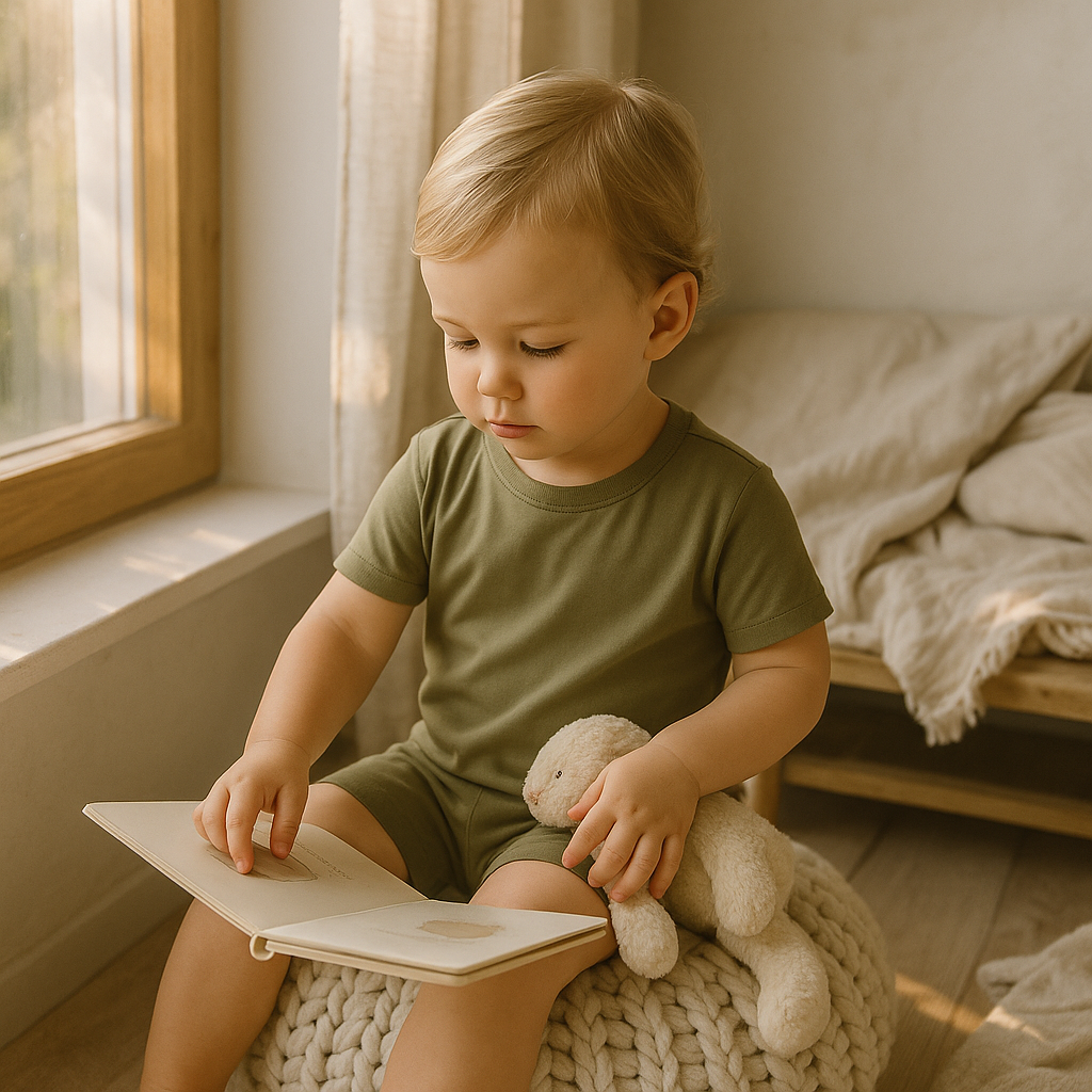 Bamboo Shorts & T-Shirt Set Olive Green