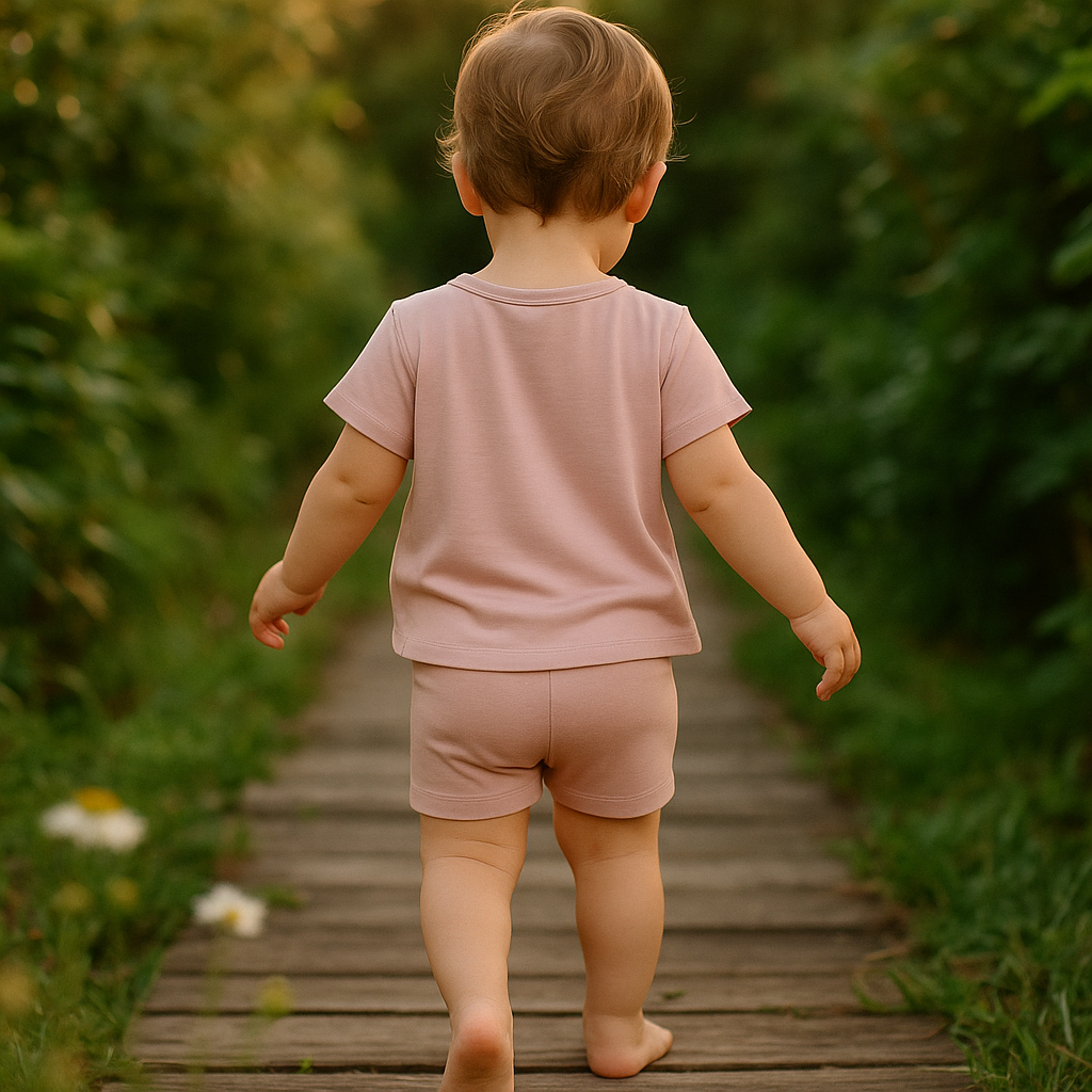 Bamboo Shorts & T-Shirt Set Plum Purple