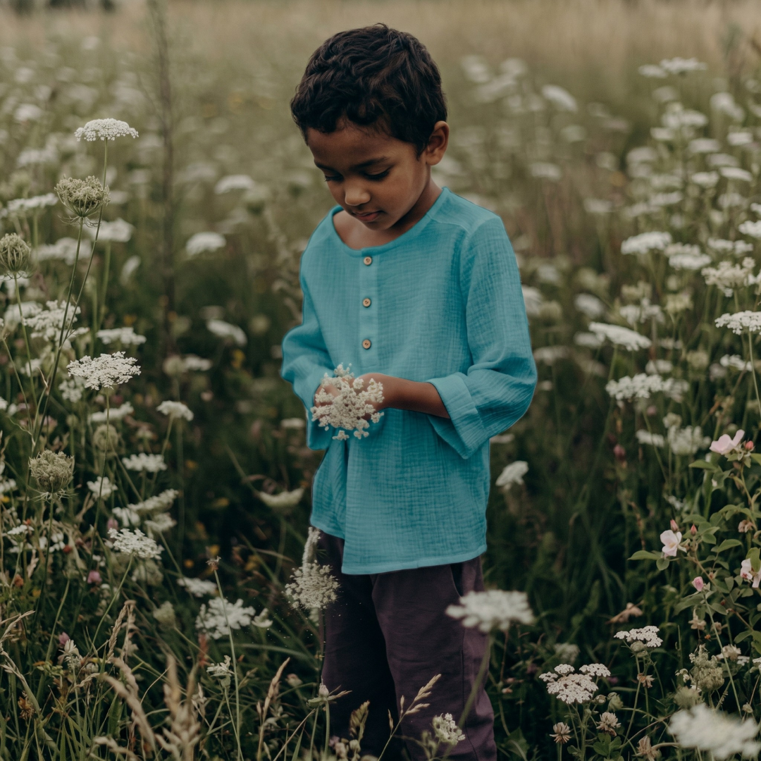 Organic Cotton Muslin Button-Up Shirt