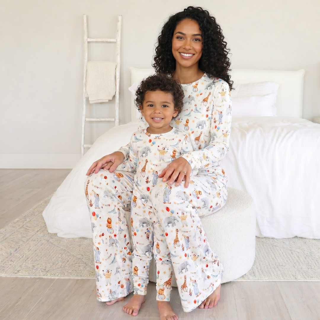 Adult Bamboo Two-Piece Pajama Circus Party