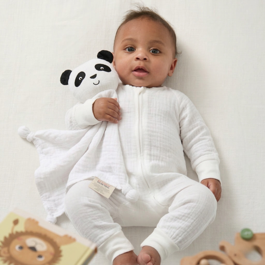 Organic Cotton Panda Bear Lovey Blanket