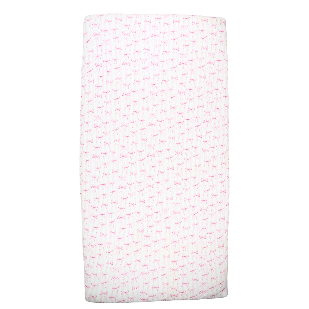 Bamboo Crib Sheet Rosy Ribbon