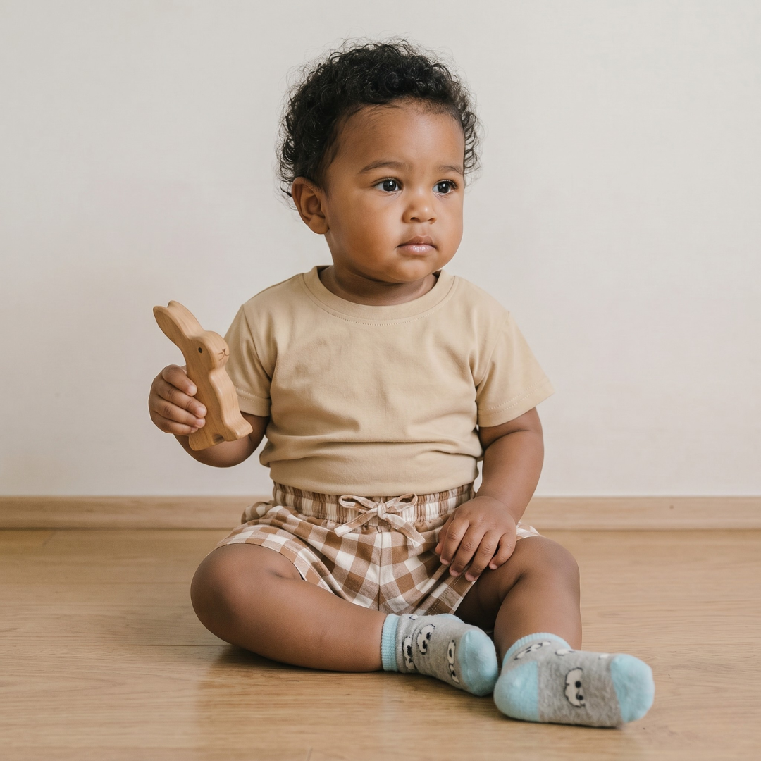 Organic Cotton Gingham Tee & Short Set
