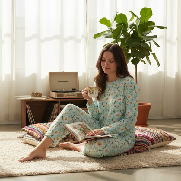 Women's Adult Bamboo Two Piece Daisy Dreams