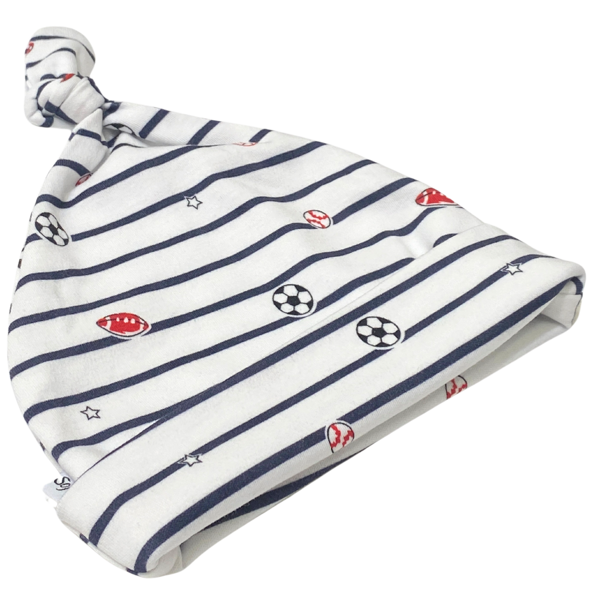 Organic Cotton Newborn Hat Sports Print - SofiaMila