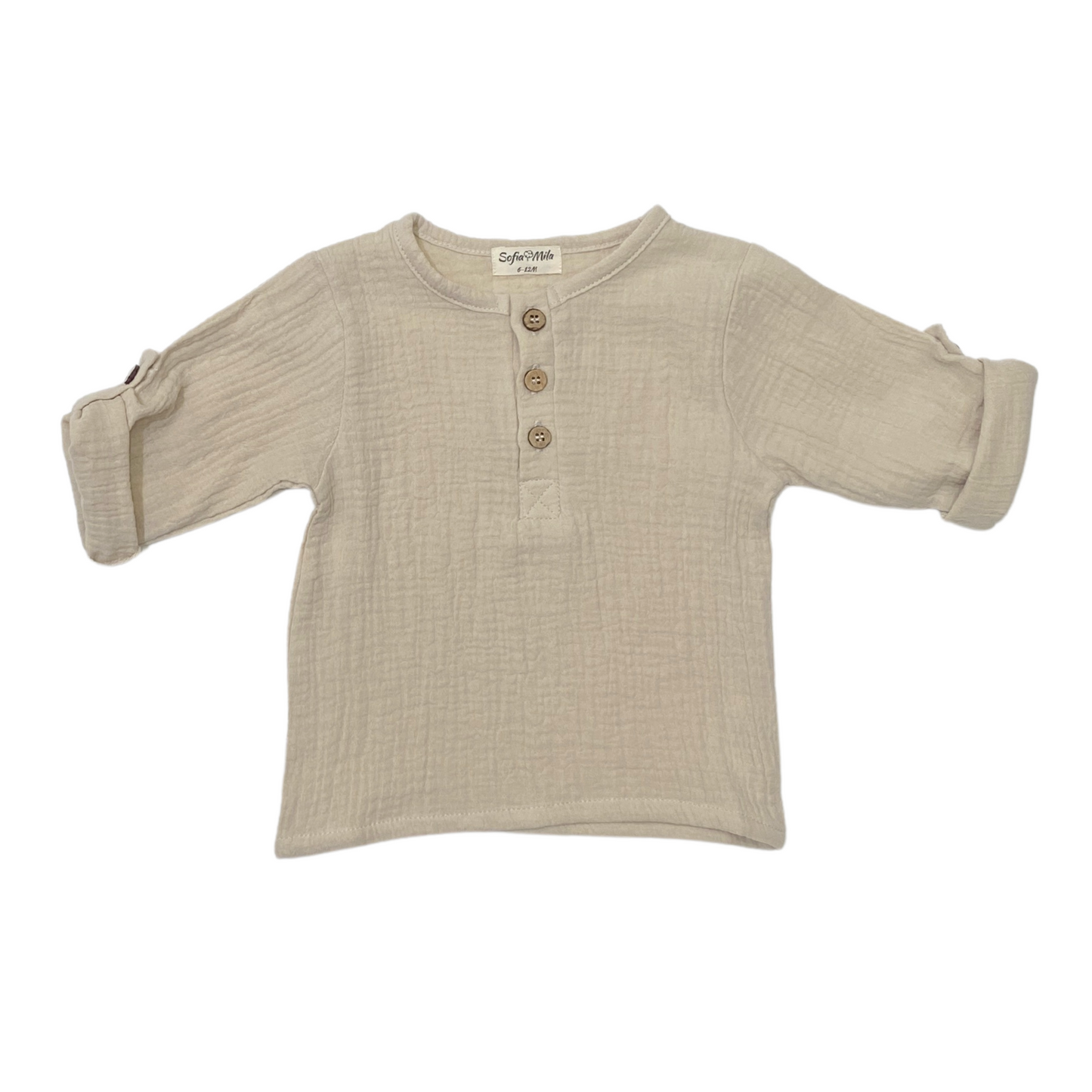 Organic Cotton Muslin Short Sleeve Shirt - SofiaMila
