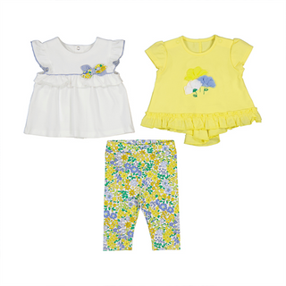 Yellow Daisy Two T-Shirt With Legging Set
