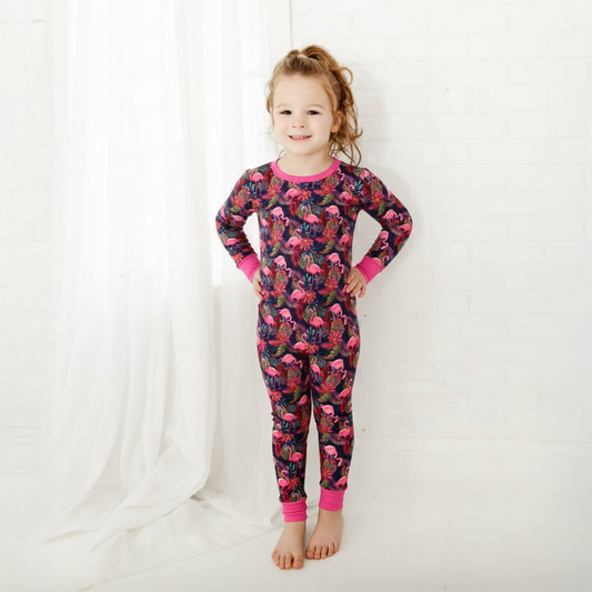 Bamboo Two Piece Pajama Flamingo