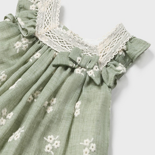 Green Embroidered Dress and Bottom
