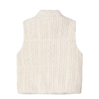 Knitted Zippered Vest Beige - SofiaMila