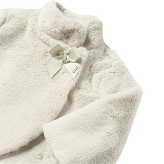 Faux Fur Coat with Bow for Baby Girls and Kids - SofiaMila