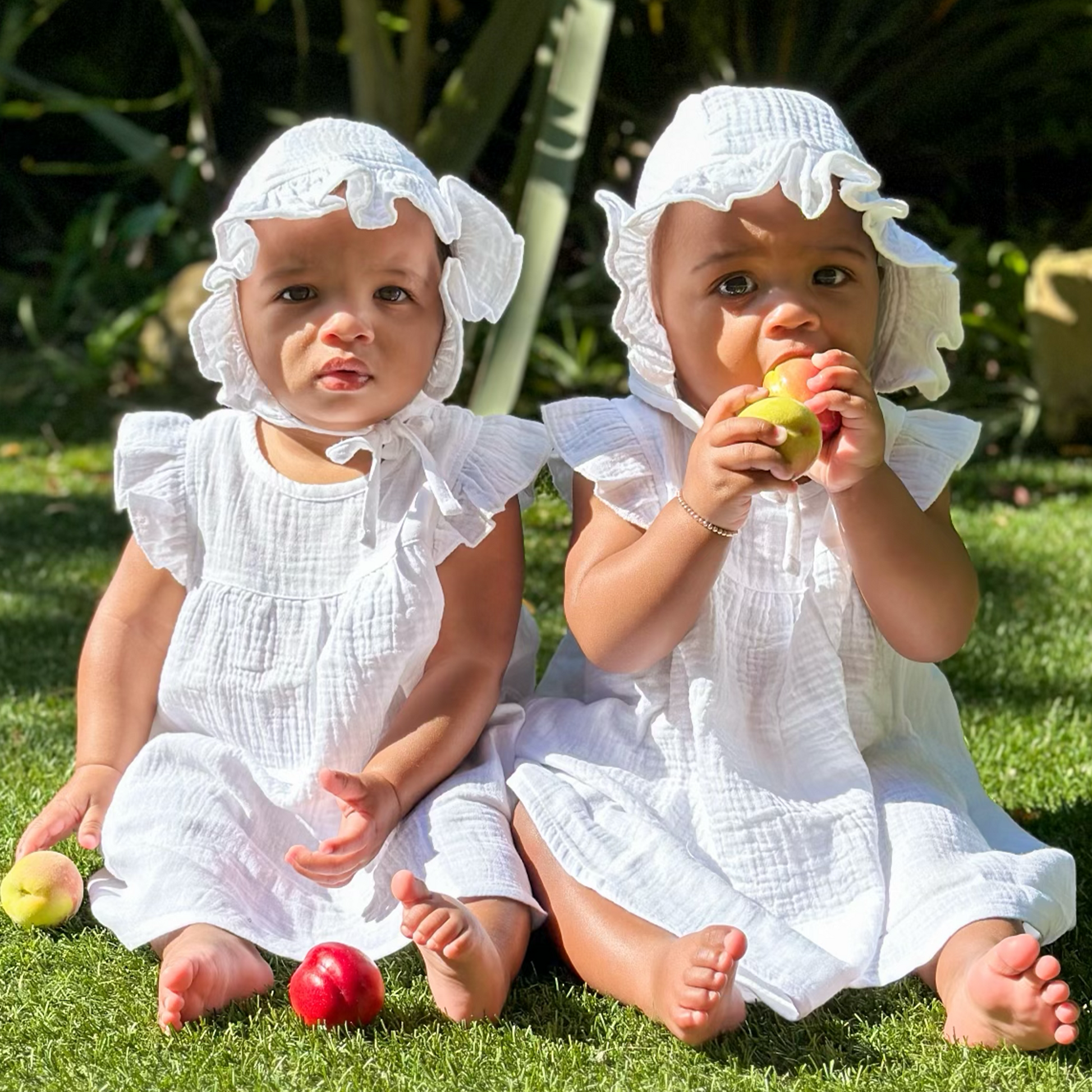 Muslin White Summer Dress With Spring Flowers For Babies and Kids - SofiaMila