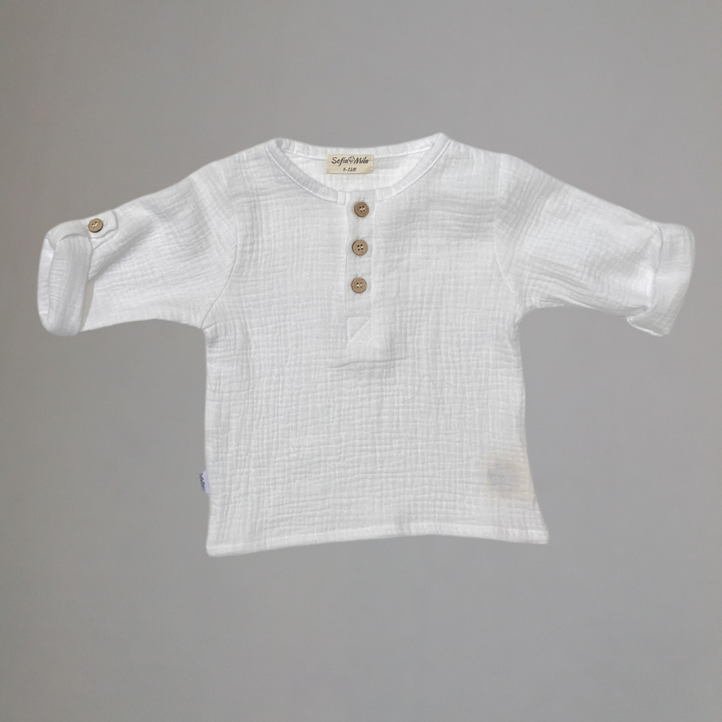 Organic Cotton Muslin Short Sleeve Shirt - SofiaMila