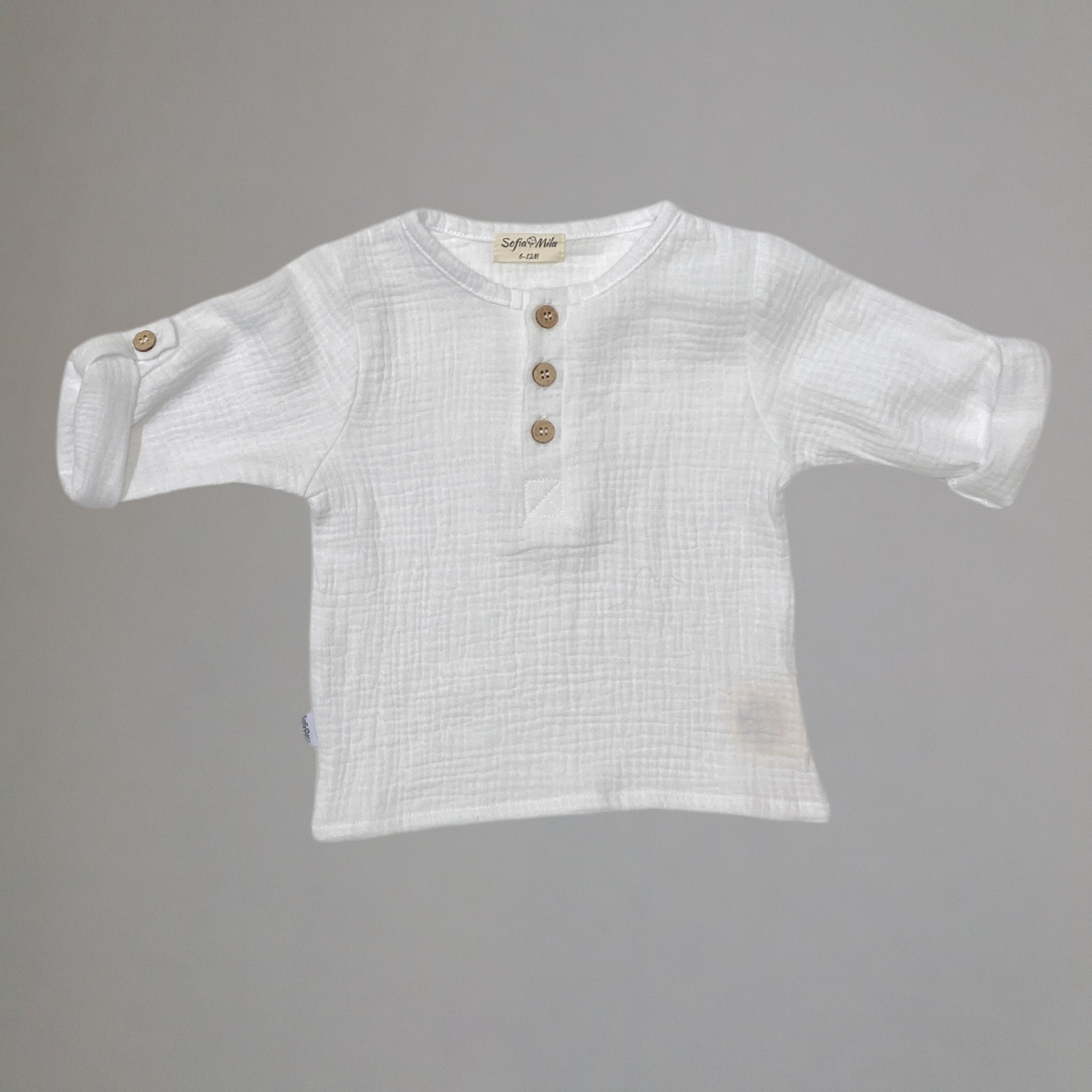 Organic Cotton Muslin Short Sleeve Shirt - SofiaMila